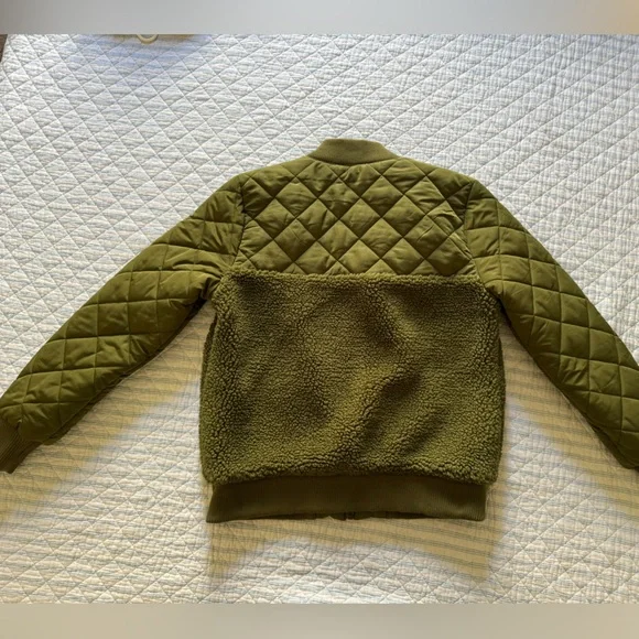 Dear John VANESSA QUILTED SHERPA JACKET PINE GREEN - Picture 3 of 5